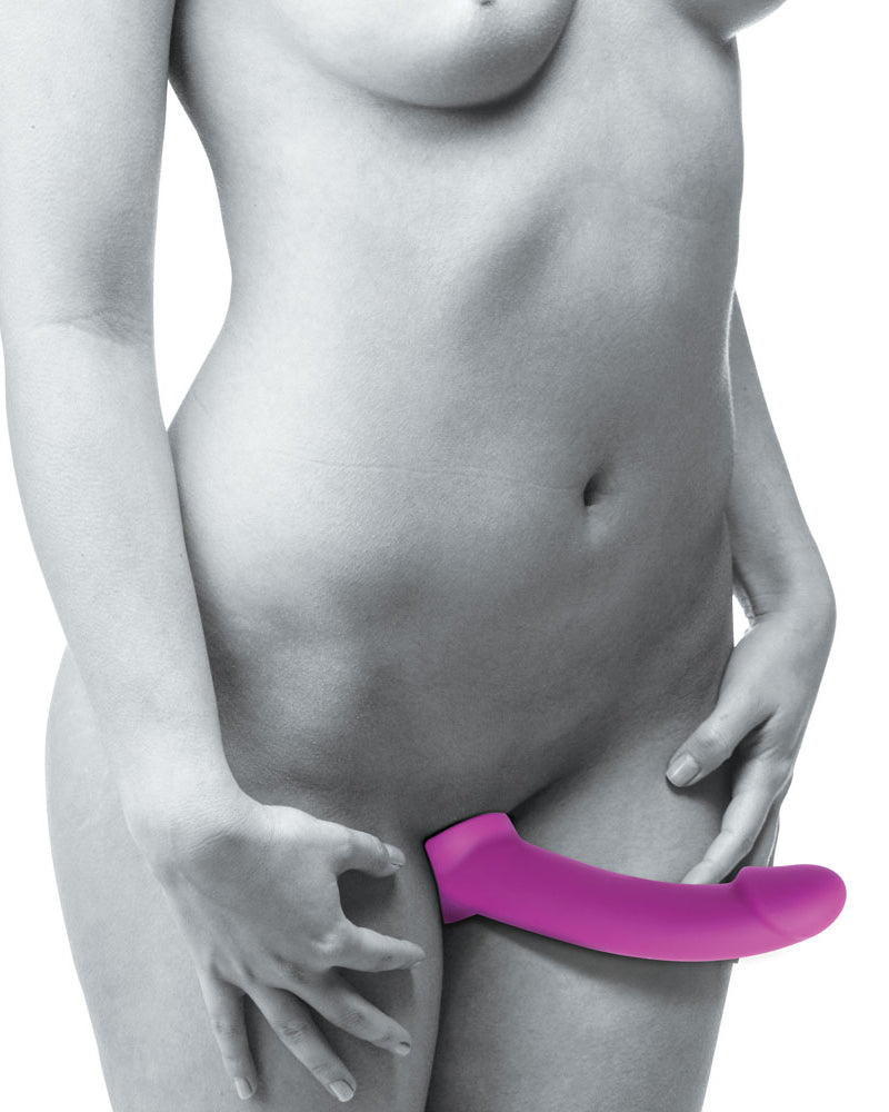 "Evoke Vibrating Strapless Silicone Strap-on Dildo SU-AE826"