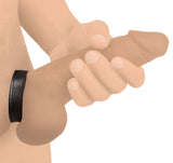 "Leather and Velcro Cock Ring - Black STR-AG846-BLK"