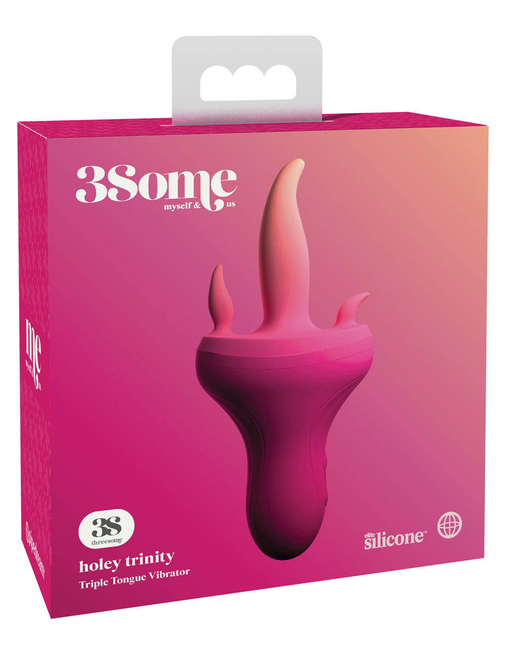 "Threesome Holey Trinity Triple Tongue Vibrator - Pink PD4959-12"