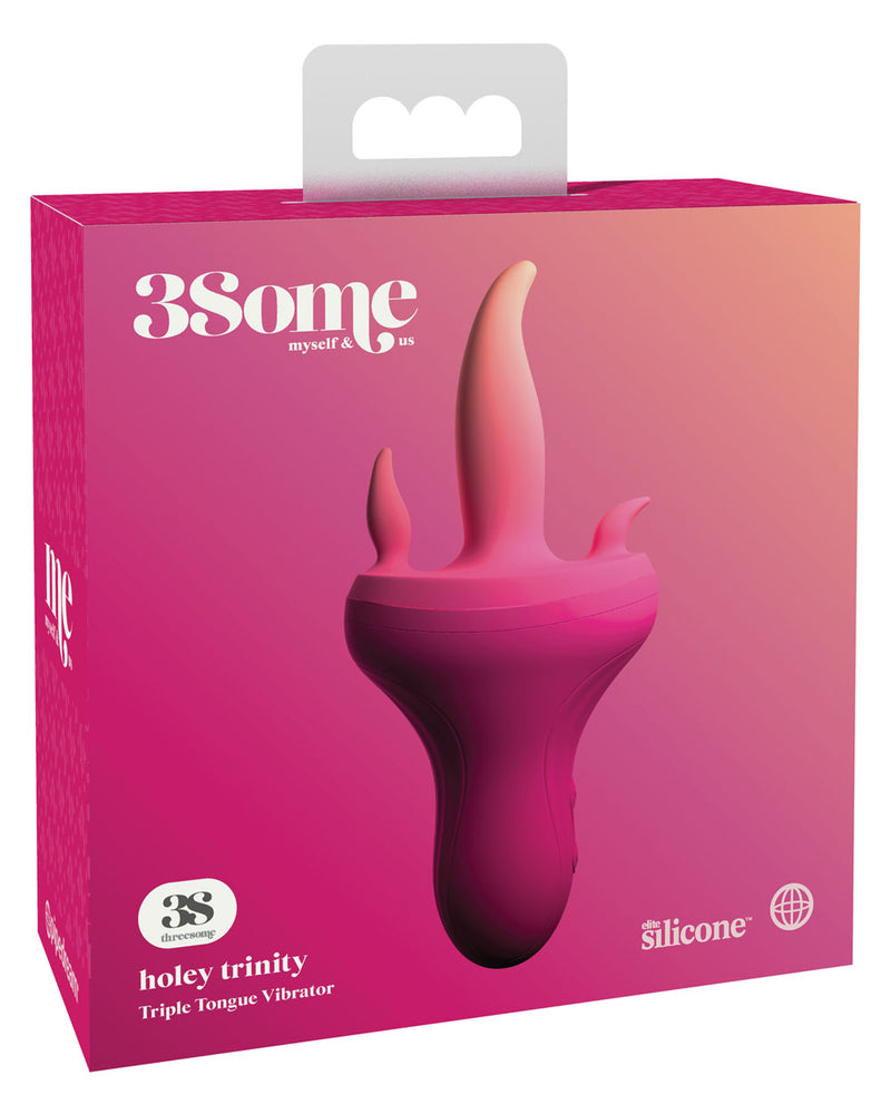"Threesome Holey Trinity Triple Tongue Vibrator - Pink PD4959-12"