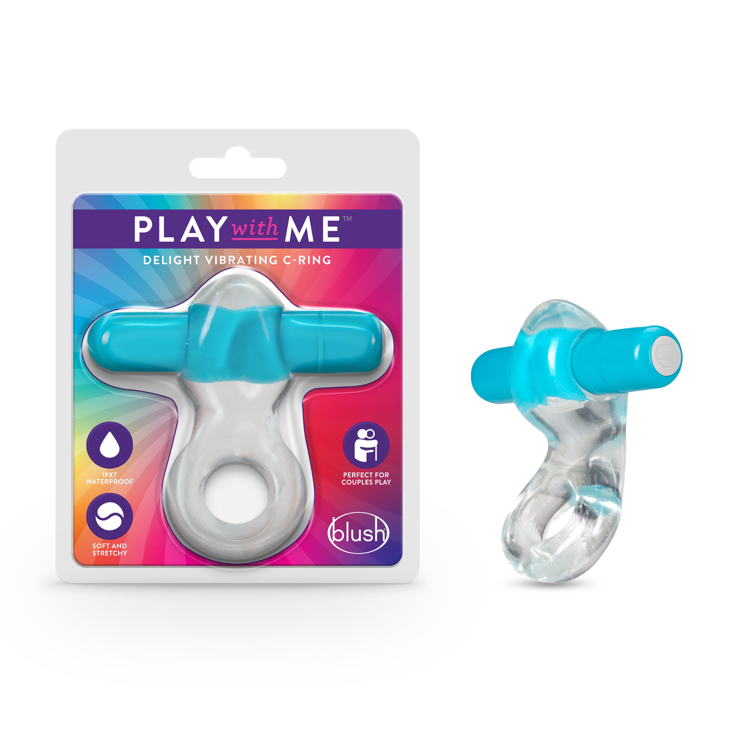 Play With Me  Delight Vibrating C-Ring - Blue