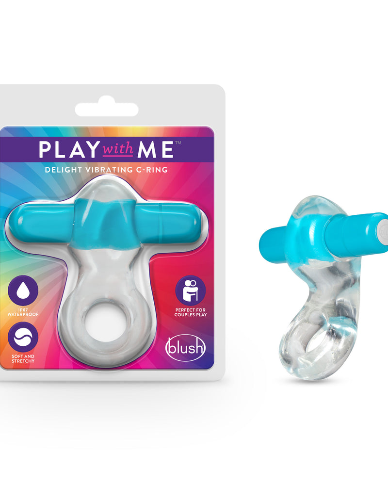 Play With Me  Delight Vibrating C-Ring - Blue