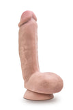 Dr. Skin Plus - 8 Inch Thick Poseable Dildo With Squeezable Balls - Vanilla