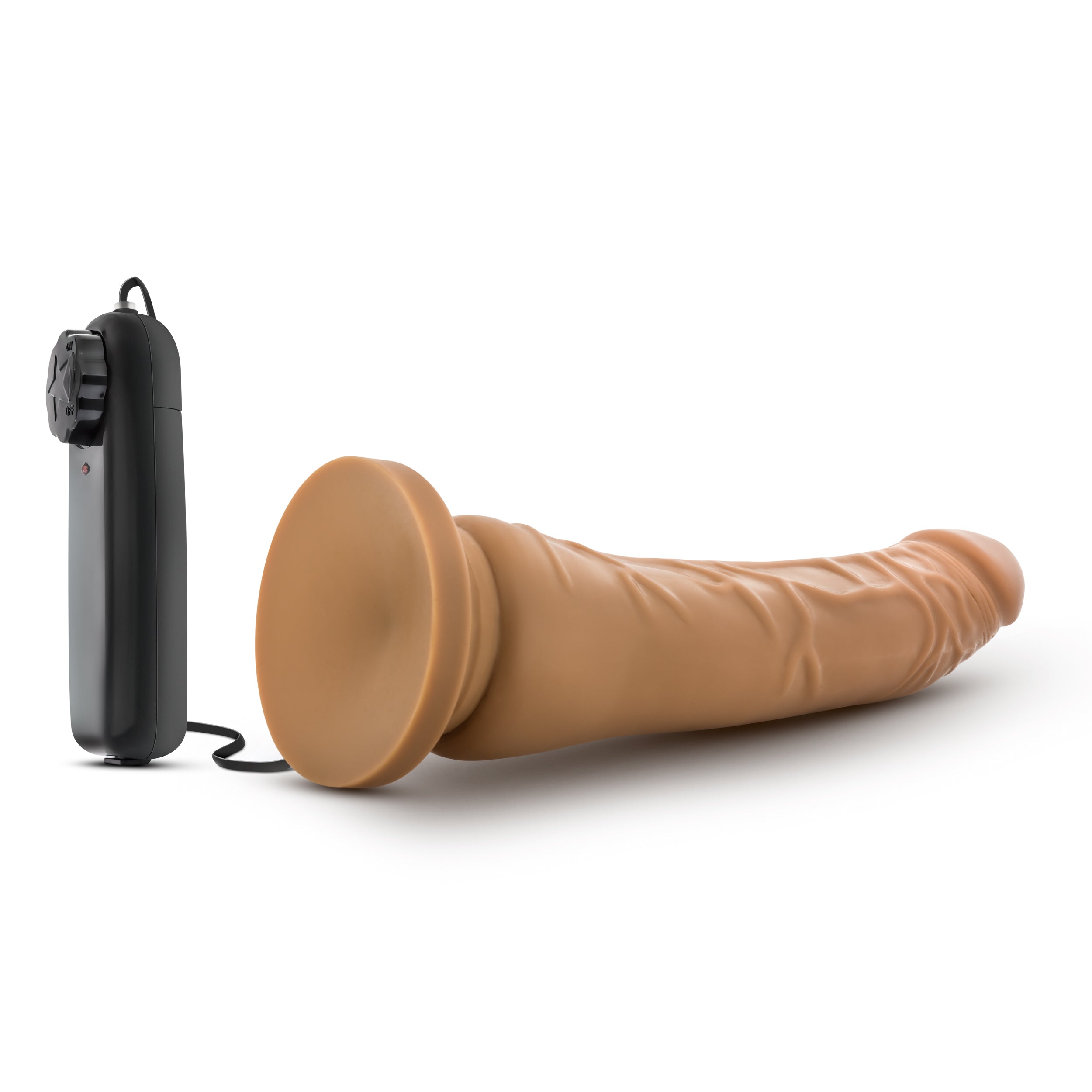 Dr. Skin - 8.5 Inch Vibrating Realistic Cock With Suction Cup - Mocha