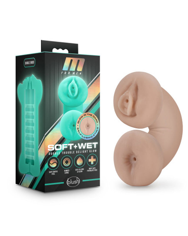 "M for Men - Soft and Wet - Double Trouble Glow in the Dark - Vanilla BL-84033"