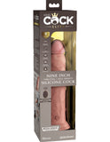 King Cock Elite 9 Inch Vibrating Silicone Dual Density Cock With Remote - Light