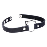 Kinky Kitty Ring Slim Choker - Black