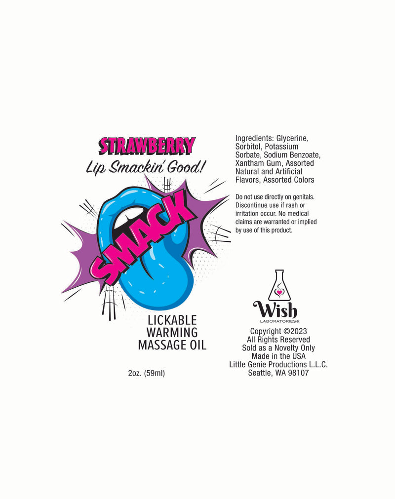 "Smack Warming and Lickable Massage Oil - Strawberry 2 Oz LG-BT409"