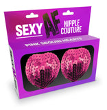 "Sexy Af Nipple Couture Pink Sequin Hearts LG-NV202"