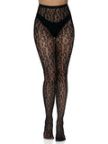 "Leopard Net Tights - One Size - Black LA-9716BLKOS"