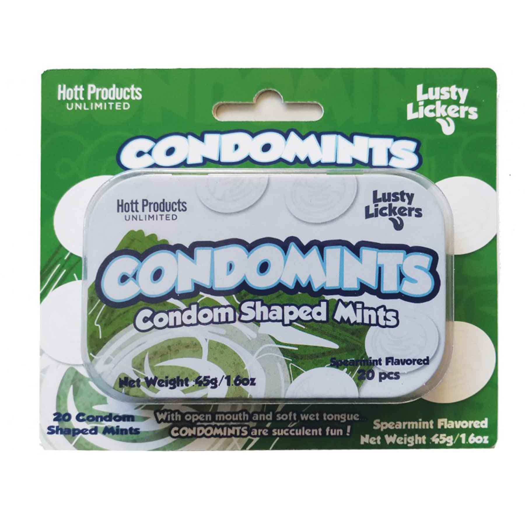 "Condomints Spearmints Flavor Condoms Shaped Mints Display HTP3510-D"