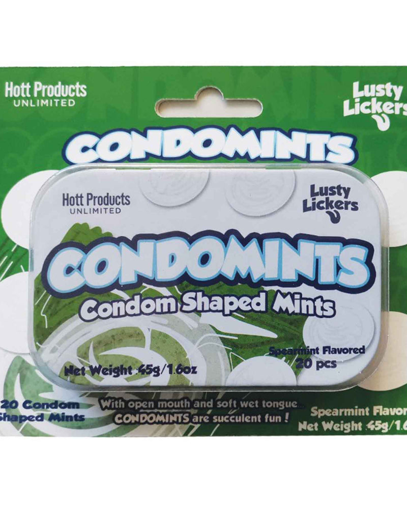 "Condomints Spearmints Flavor Condoms Shaped Mints Display HTP3510-D"