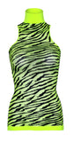 Neon Zebra Racer Back Mini Dress - One Size - Neon Yellow