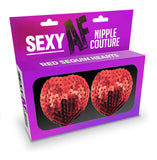 "Sexy Af Nipple Couture Red Sequin Hearts LG-NV203"