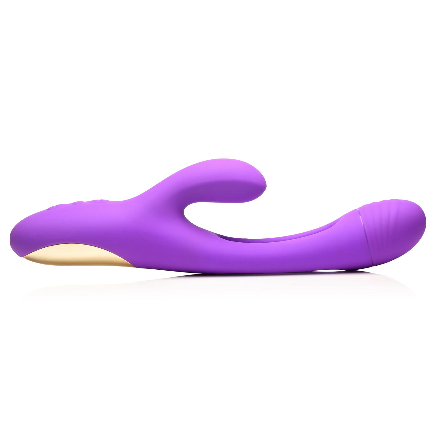 Tri-Flick Flicking Silicone Rabbit Vibrator - Purple