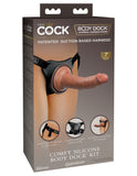 King Cock Elite Comfy Silicone Body Dock Kit - Harness and 7 Inch Dildo - Tan