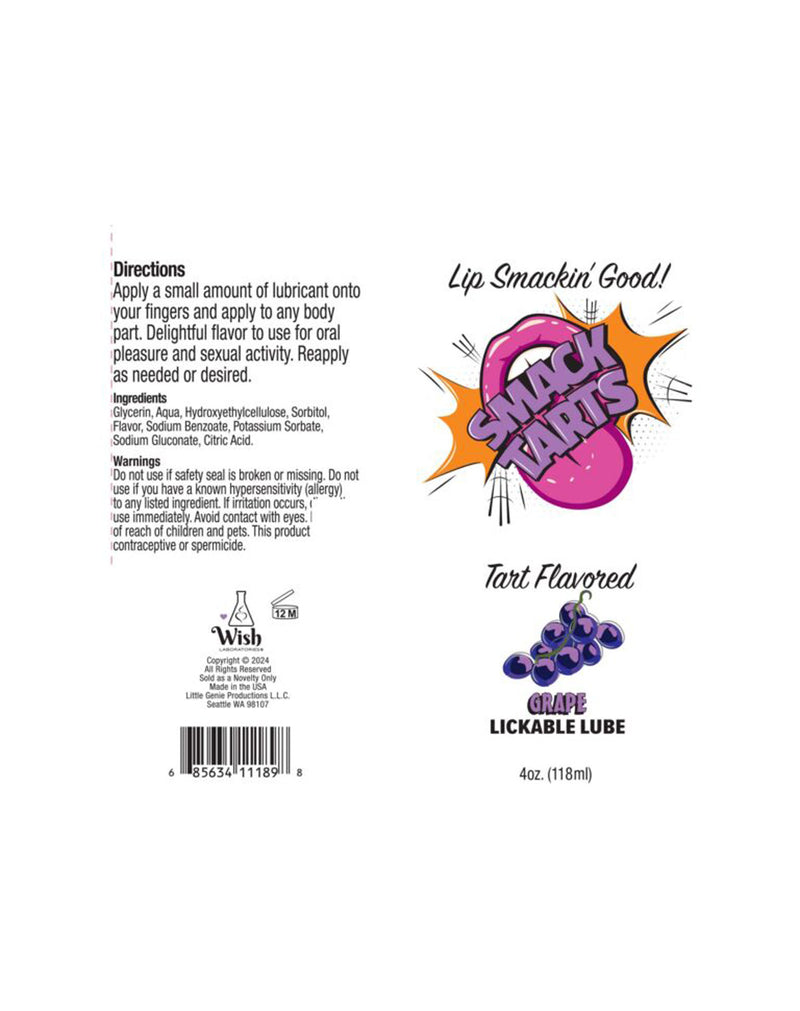 "Smack Tarts 4oz Lickable Flavored Lubricant-Grape LG-BT421"