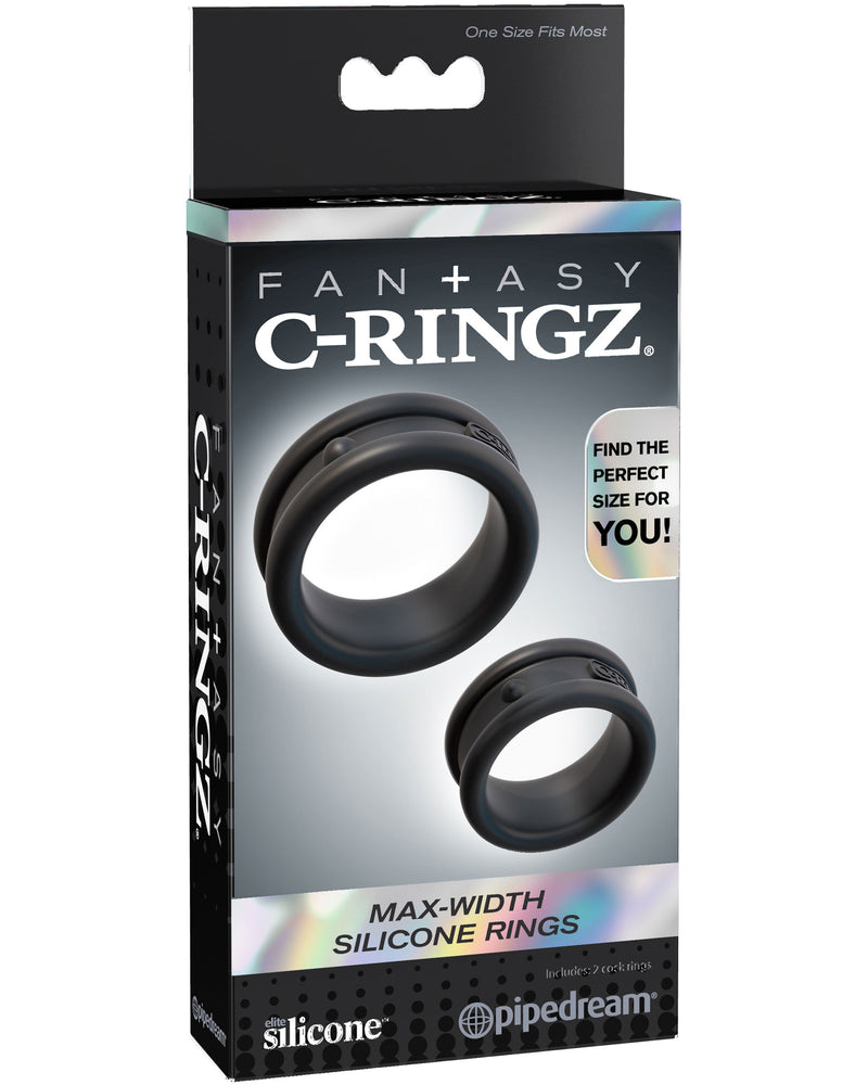 Fantasy C-Ringz Max Width Silicone Rings - Black