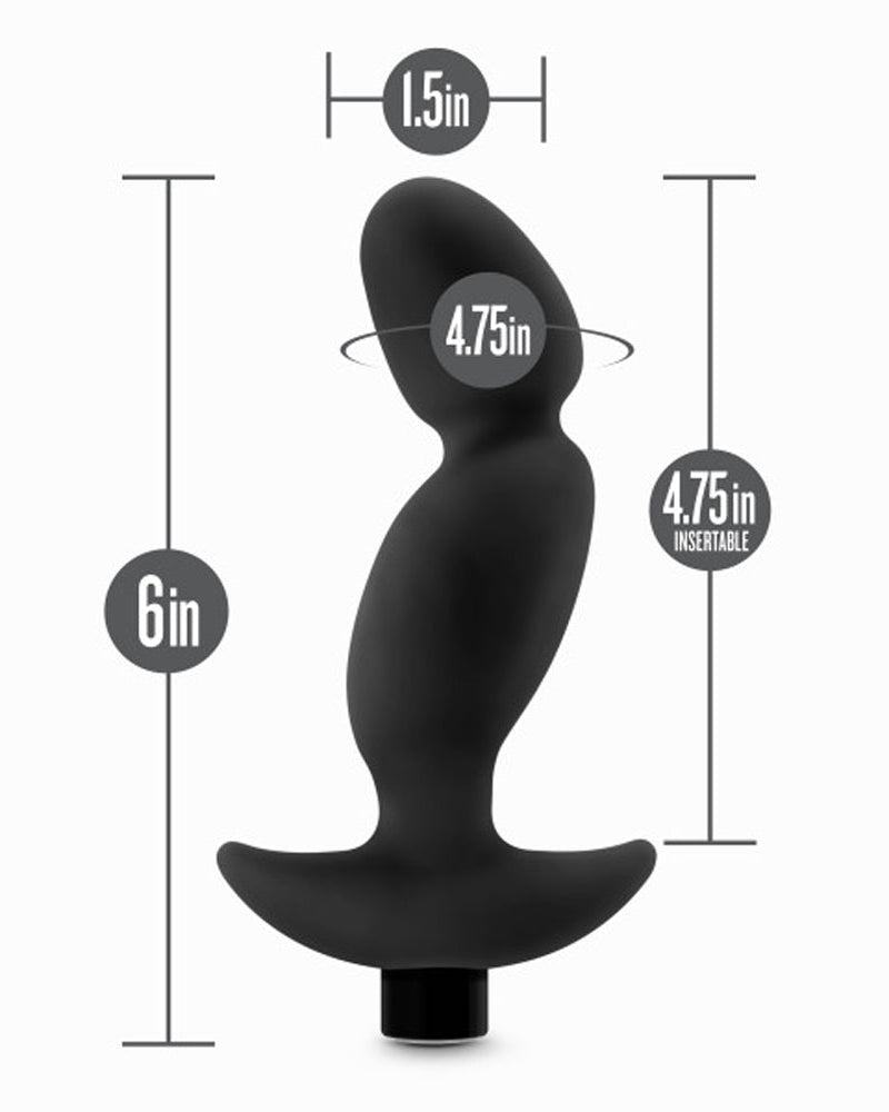 Anal Adventures- Platinum - Silicone Vibrating Prostate Massager 04-Black