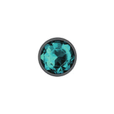 Cheeky Charms-Gunmetal Metal Butt Plug- Round-Teal-Small