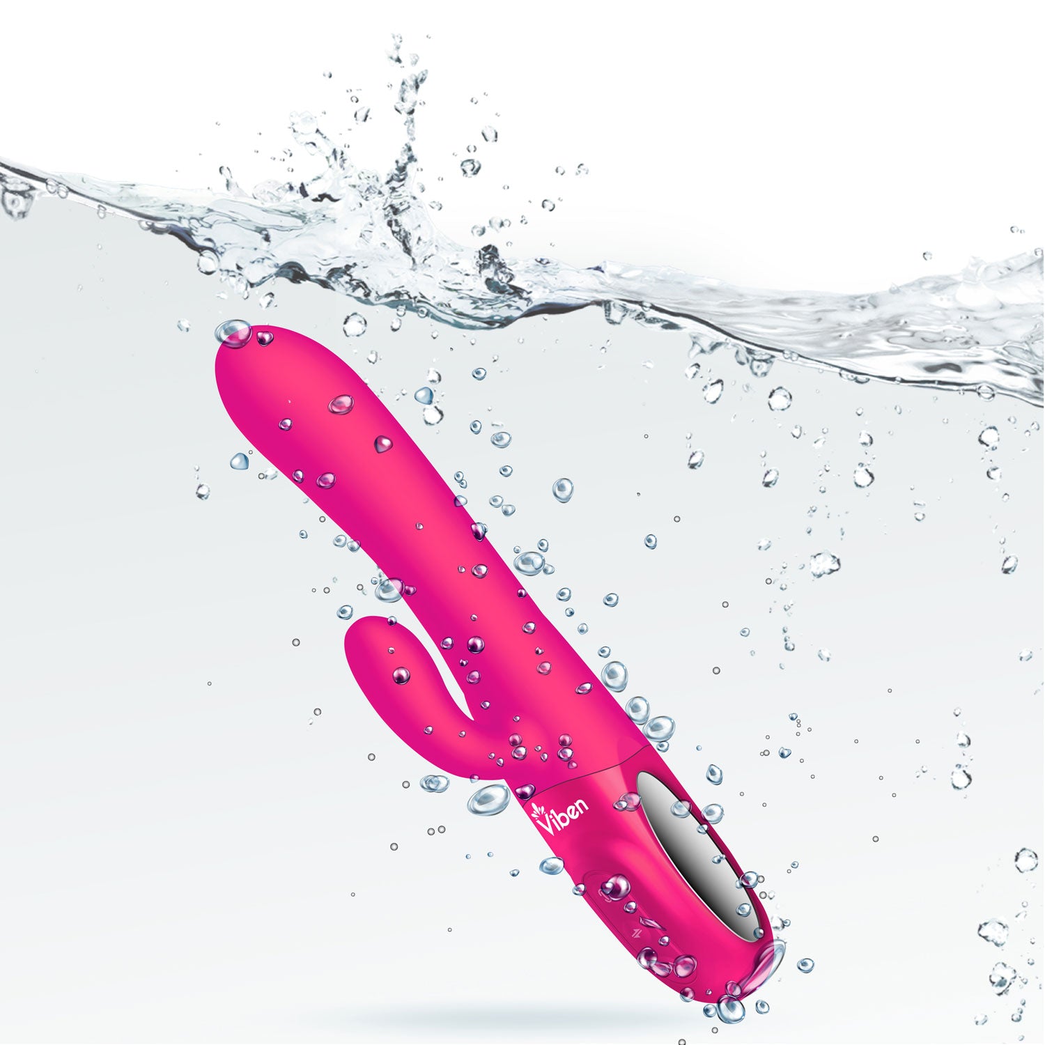 "Hypnotic - Hot Pink - Thrusting Rabbit with Swinging Clitoral Stimulator VB-66107"