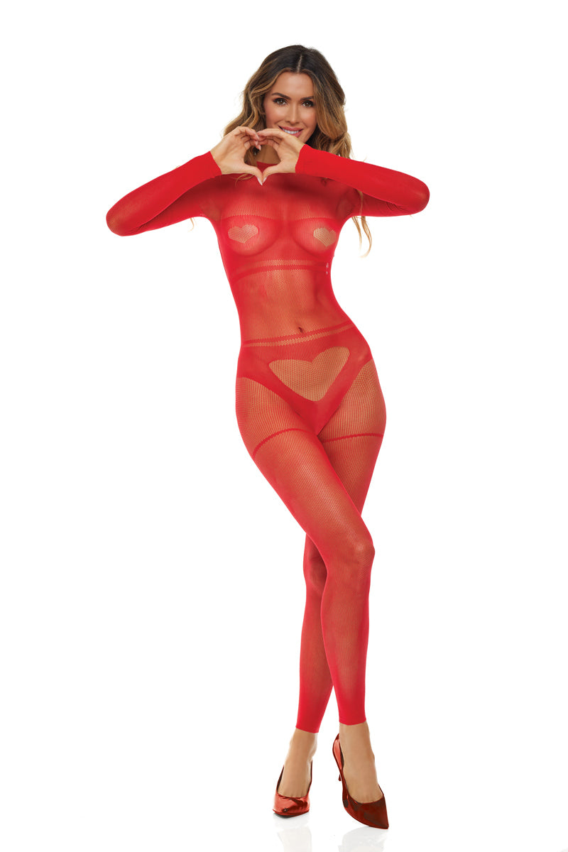 "Mad Love Bodystocking - One Size - Red RR-7104REDOS"