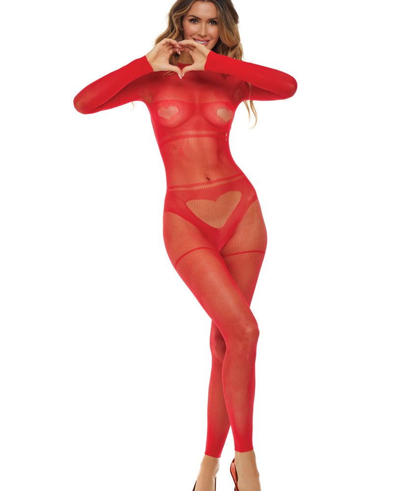 "Mad Love Bodystocking - One Size - Red RR-7104REDOS"