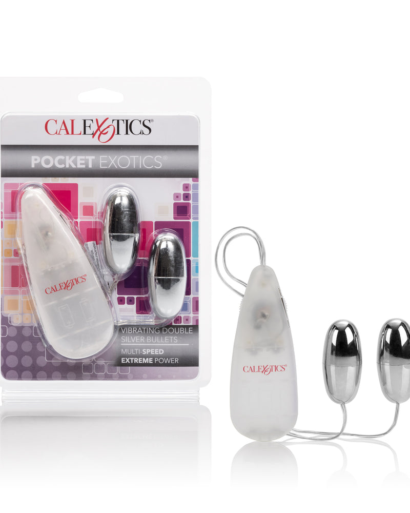 Pocket Exotics Vibrating Double Silver Bullets
