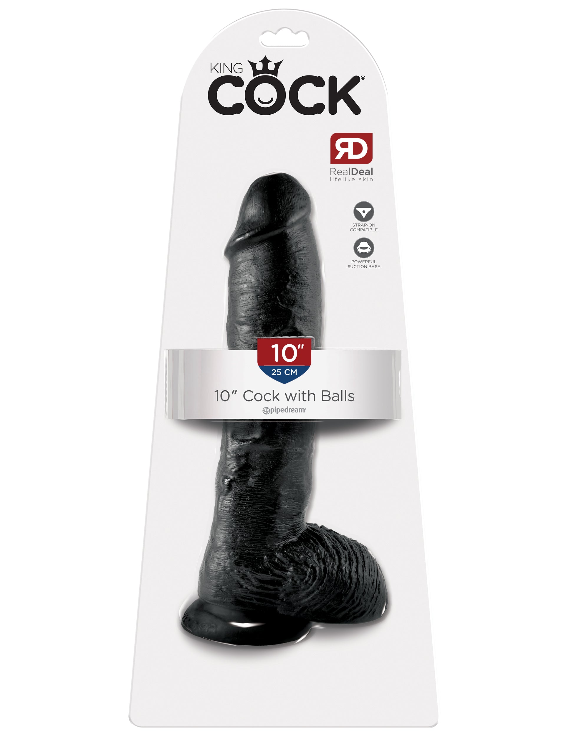 King Cock 10-Inch Cock With Balls - Black