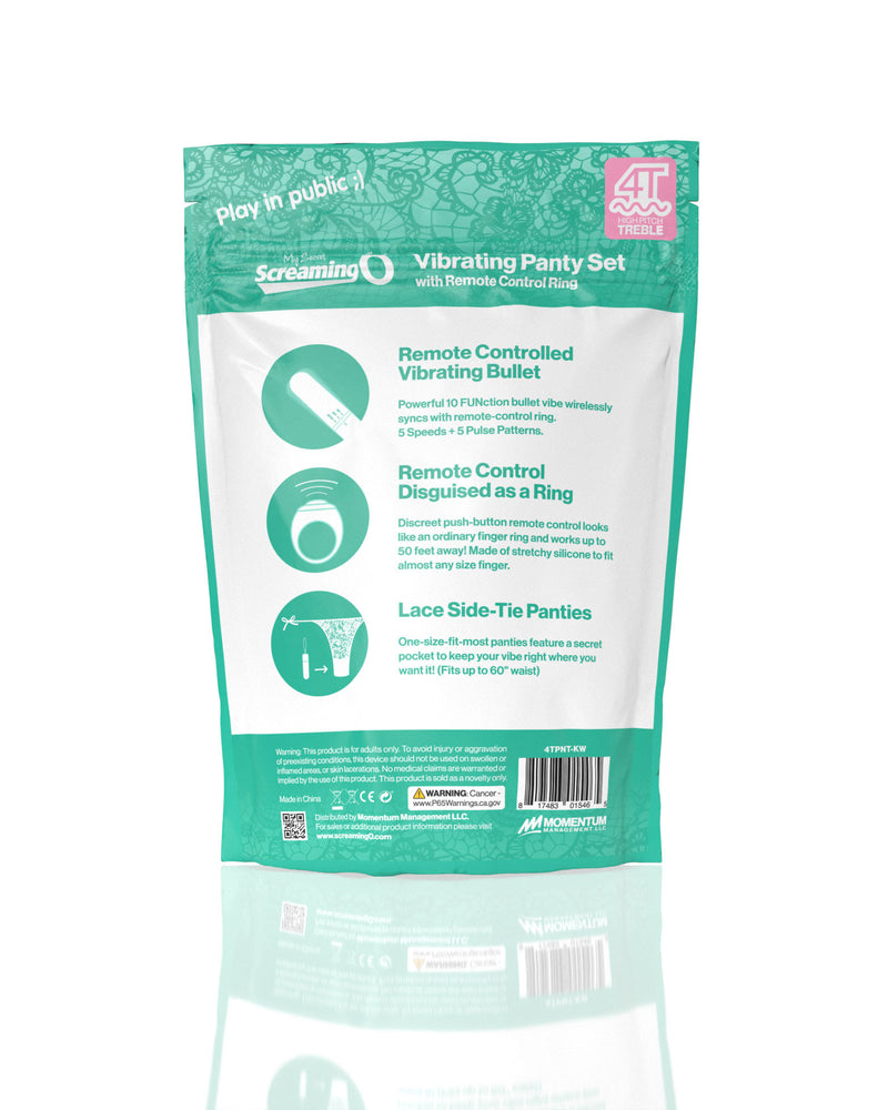 "Screaming O 4t - Vibrating Panty Set With Remote Control Ring - Kiwi SO-4TPNT-KW"