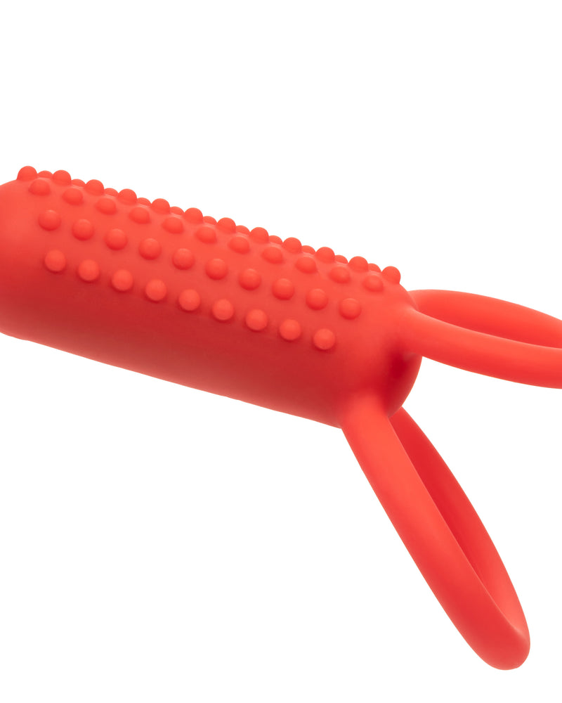 Silicone Rechargeable Vertical Dual Enhancer - Red