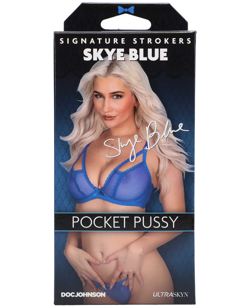 "Signature Strokers - Skye Blue - Ultraskyn Pocket Pussy - Vanilla DJ5510-40-BX"