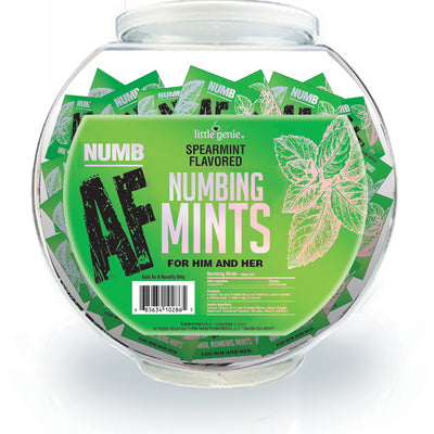 "Numb Af - Spearmint Flavored Numbing Mints - Display - 100 Pcs LG-BT608"