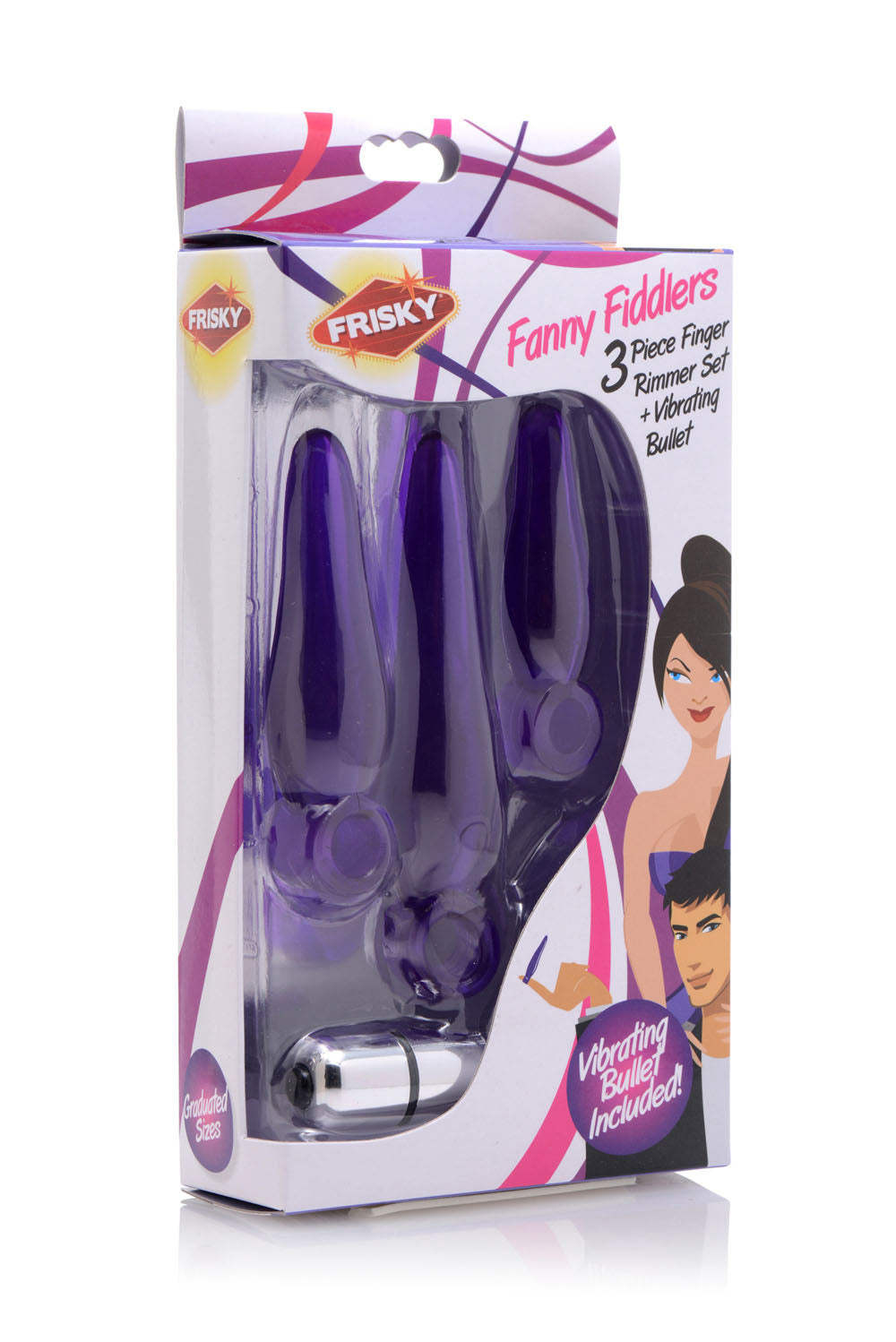 Fanny Fiddlers 3 Piece Finger Rimmer Set With Vibrating Bullet