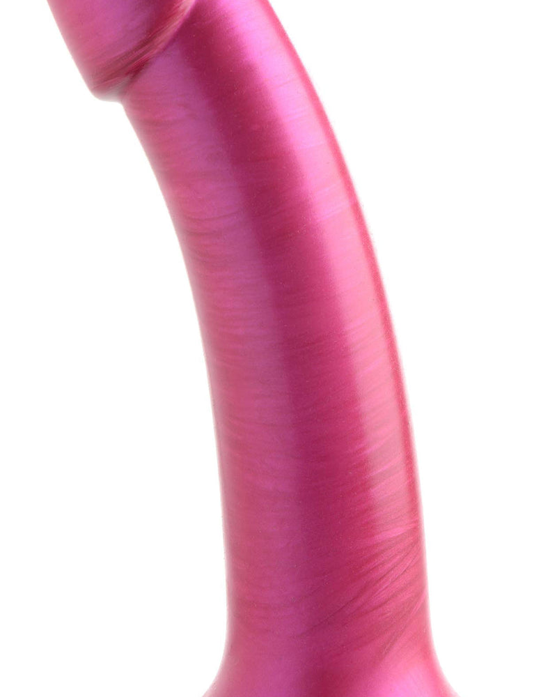 G-Tastic 7 Inch Metallic Silicone Dildo - Pink