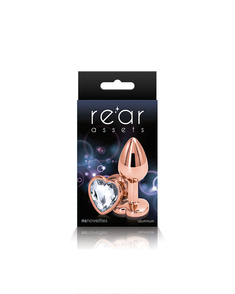 "Rear Assets - Rose Gold Heart - Small - Clear NSN0963-11"