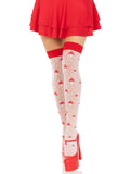 "Polka Dot Mushroom Thigh High - One Size - White/red LA-6217WHRDOS"