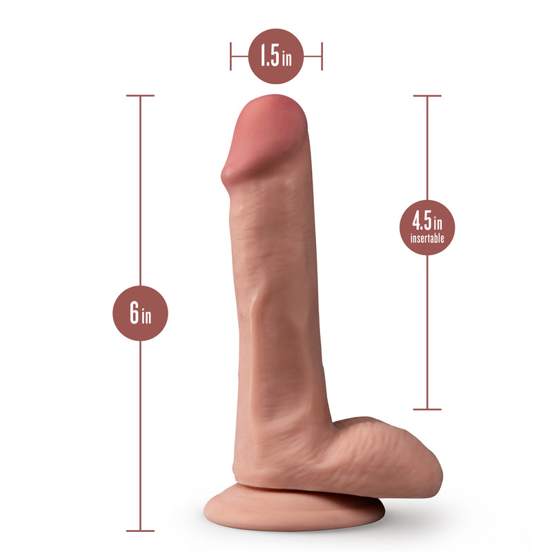 "Dr. Skin Plus - 6 Inch Posable Dildo With Balls - Mocha BL-14907"