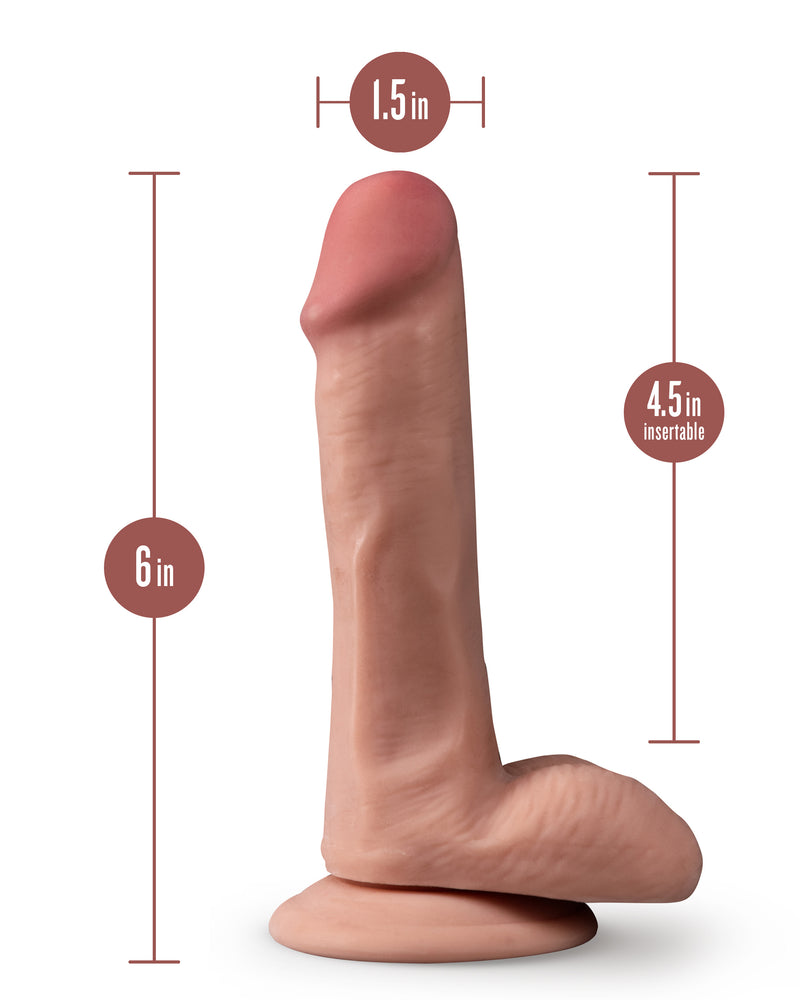 "Dr. Skin Plus - 6 Inch Posable Dildo With Balls - Mocha BL-14907"