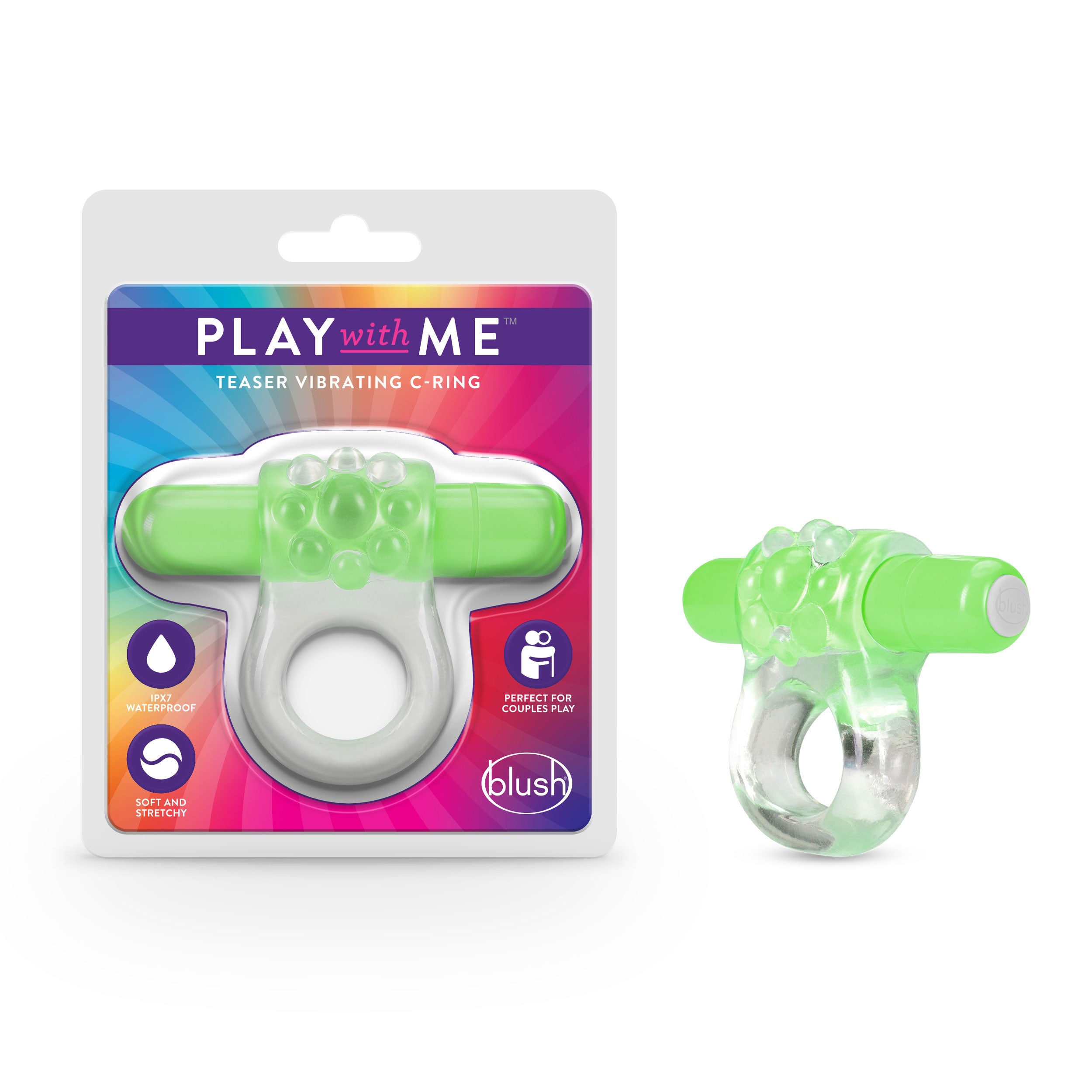 Play With Me  Teaser Vibrating C-Ring  Green