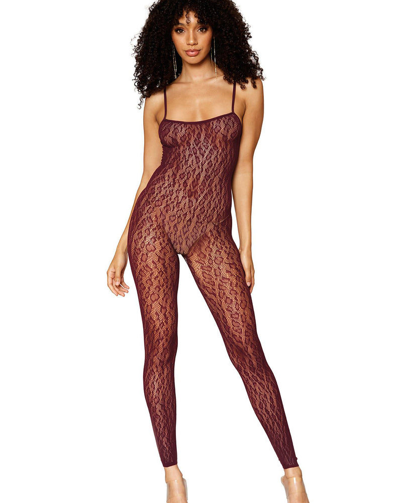 Catsuit Bodystocking and Shrug - One Size - Burgundy