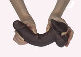 Get Lucky 7.5 Inch Real Skin Dildo - Dark Brown