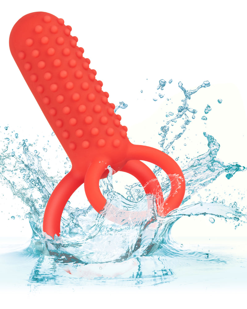 "Silicone Rechargeable Vertical Dual Enhancer - Red SE1843403"