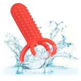 "Silicone Rechargeable Vertical Dual Enhancer - Red SE1843403"