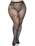 Flame Net Tights - 1x/2x - Black