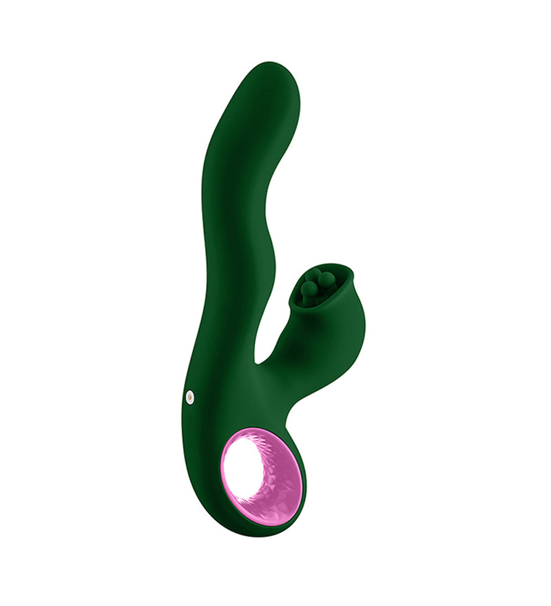 "Pallina Triple-Action Rabbit Vibrator - Green FF-1049-17"