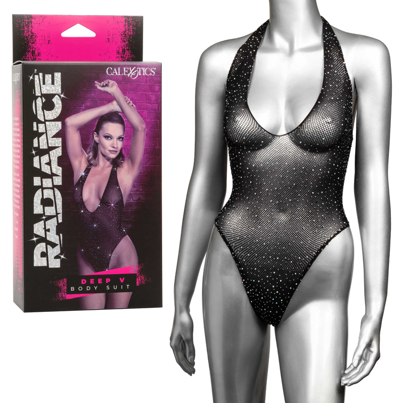 "Radiance Deep v Body Suit - One Size - Black SE3002053"