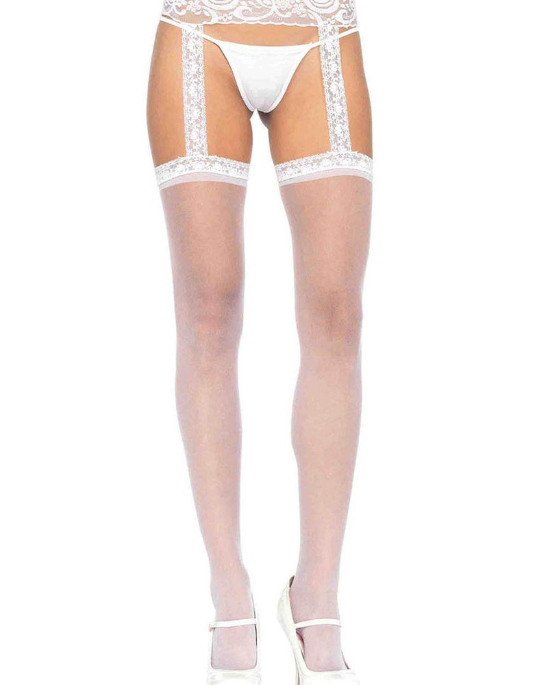 Sheer Thigh Highs - One Size - White