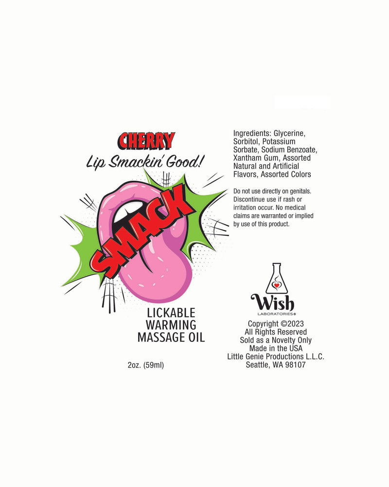 "Smack Warming and Lickable Massage Oil - Cherry 2 Oz LG-BT406"