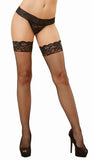 Fishnet Thigh High - One Size - Black